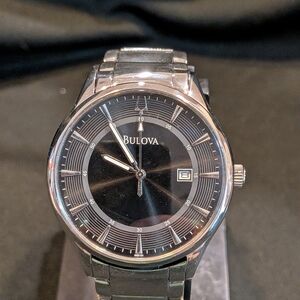 Bulova Classic Black and Silver Timepiece